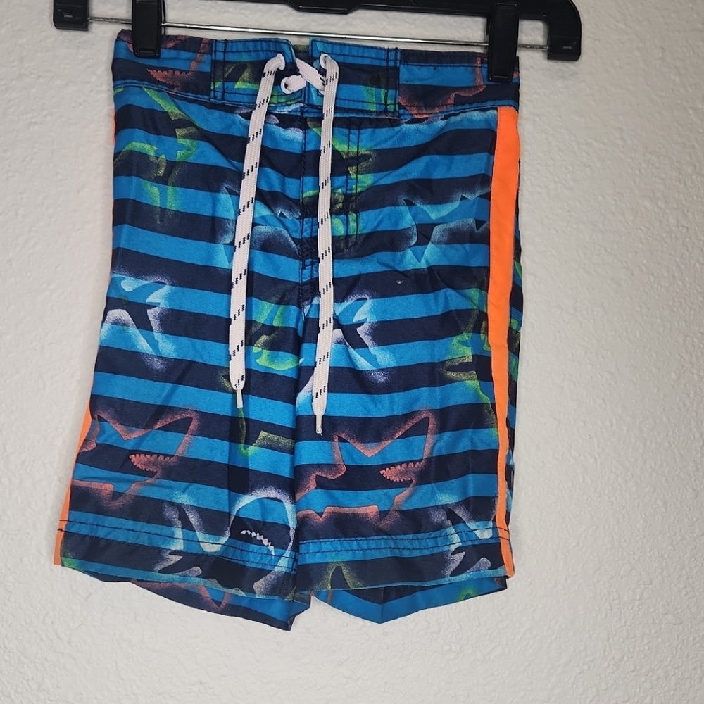 The Children's Place Swim Trunks Blue and Orange With Sharks